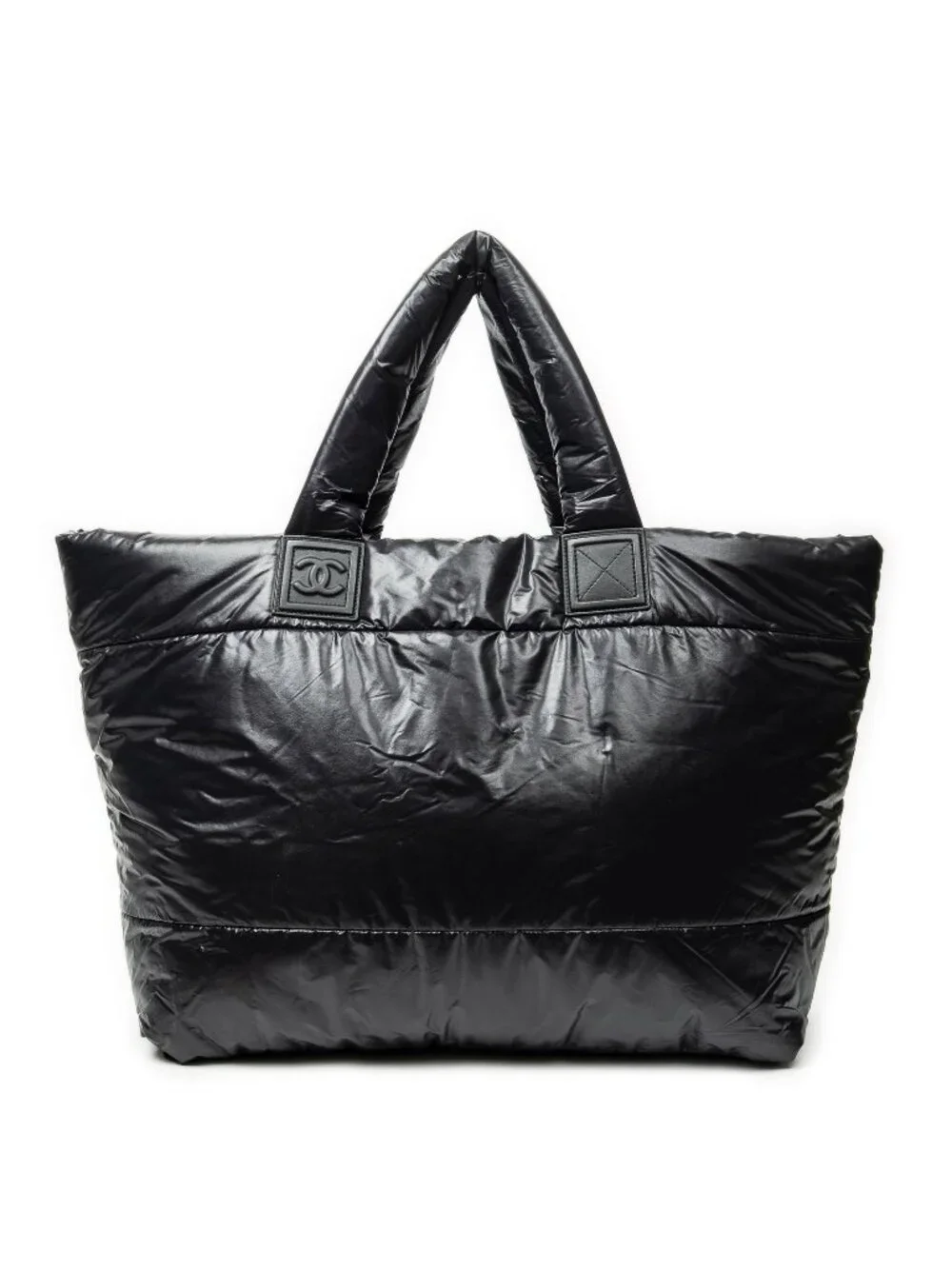 Chanel Large Coco Cocoon Reversible Tote Bag Black Nylon Canvas